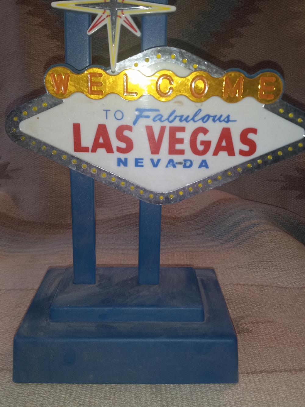 Las Vegas Sign  Blue Decorative Table Accent  Decor No Lamp Decor Sign Only!
